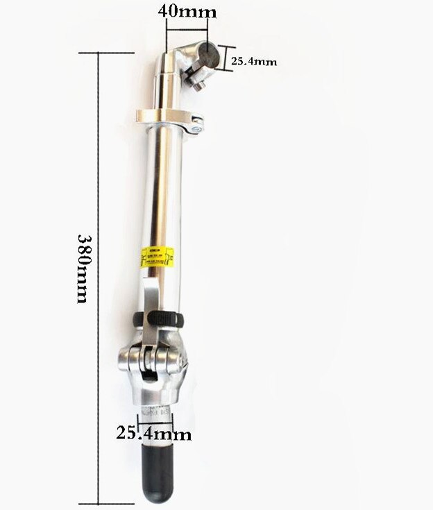 G73-Manillar plegable de aluminio, horquilla frontal ajustable de 22,2mm/25,4mm, vástago plegable para bicicleta eléctrica: Silver 25.4