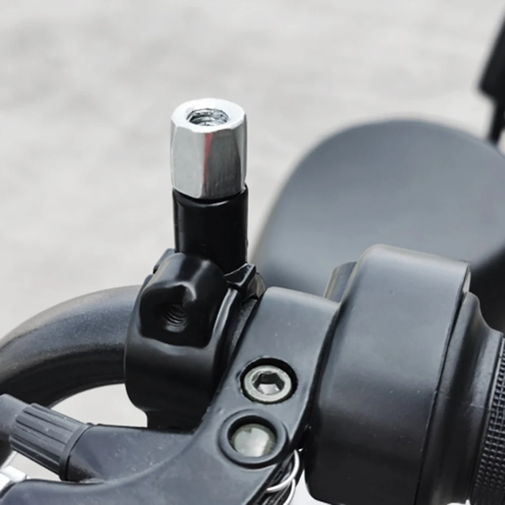 1pc adaptadores de espelho da motocicleta m10 10mm m8 8mm preto prata aço metal parafuso adaptador espelhos retrovisores conversão parafuso rosca