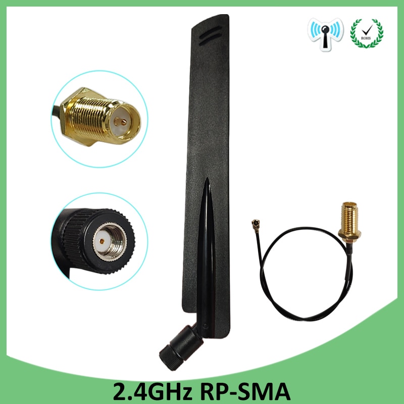 2.4GHz WiFi Antenna 8dBi Aerial RP-SMA Male Connector 2.4 ghz antena wi-fi Router +21cm PCI U.FL IPX to SMA Male Pigtail Cable