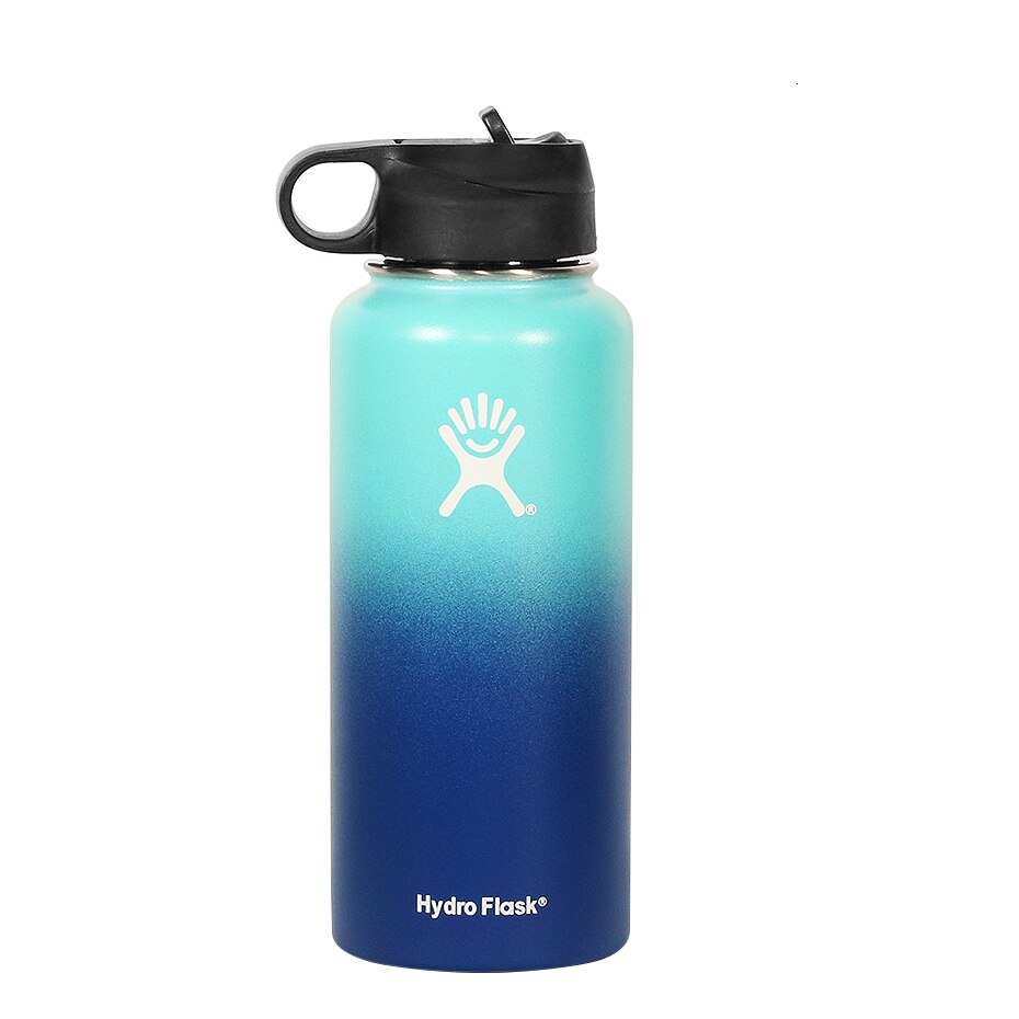 Sports Bottle Hydro Flask 32oz Tumbler Flask Vacuum Insulated Flask Stainless Steel Water Bottle Wide Mouth Outdoor: White