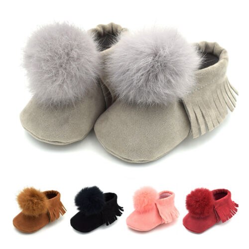 Bottes à pompon pour bébés garçons filles | Chaussures d'hiver pour tout-petits, baskets souples, taille 0-18M,