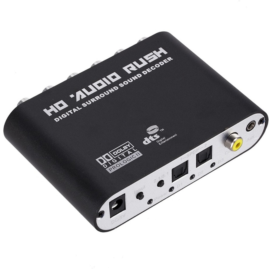 Decodificador de Audio Dolby Digital 5,1 Dts/Ac-3, amplificador óptico a 5,1 canales RCA, convertidor analógico, adaptador de Audio de sonido para Audio de TV