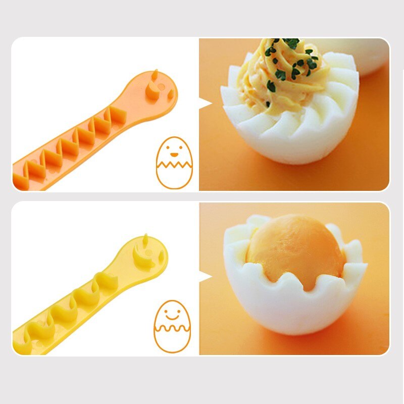 2 Stuks Fancy Egg Cutter Gekookte Eieren Cut Bloem Stijl Kant Ei Wave Uitgesneden Mooie Ontbijt Maken Gereedschap thuis Kitchen Tools