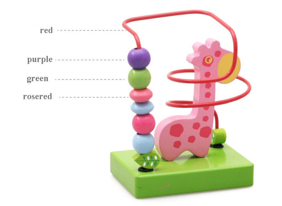 Hand Oog Coördinatie Kinderen Puzzel Vroege Onderwijs Speelgoed Houten Mini Dieren Rond Kralen Speelgoed Oefening: 003