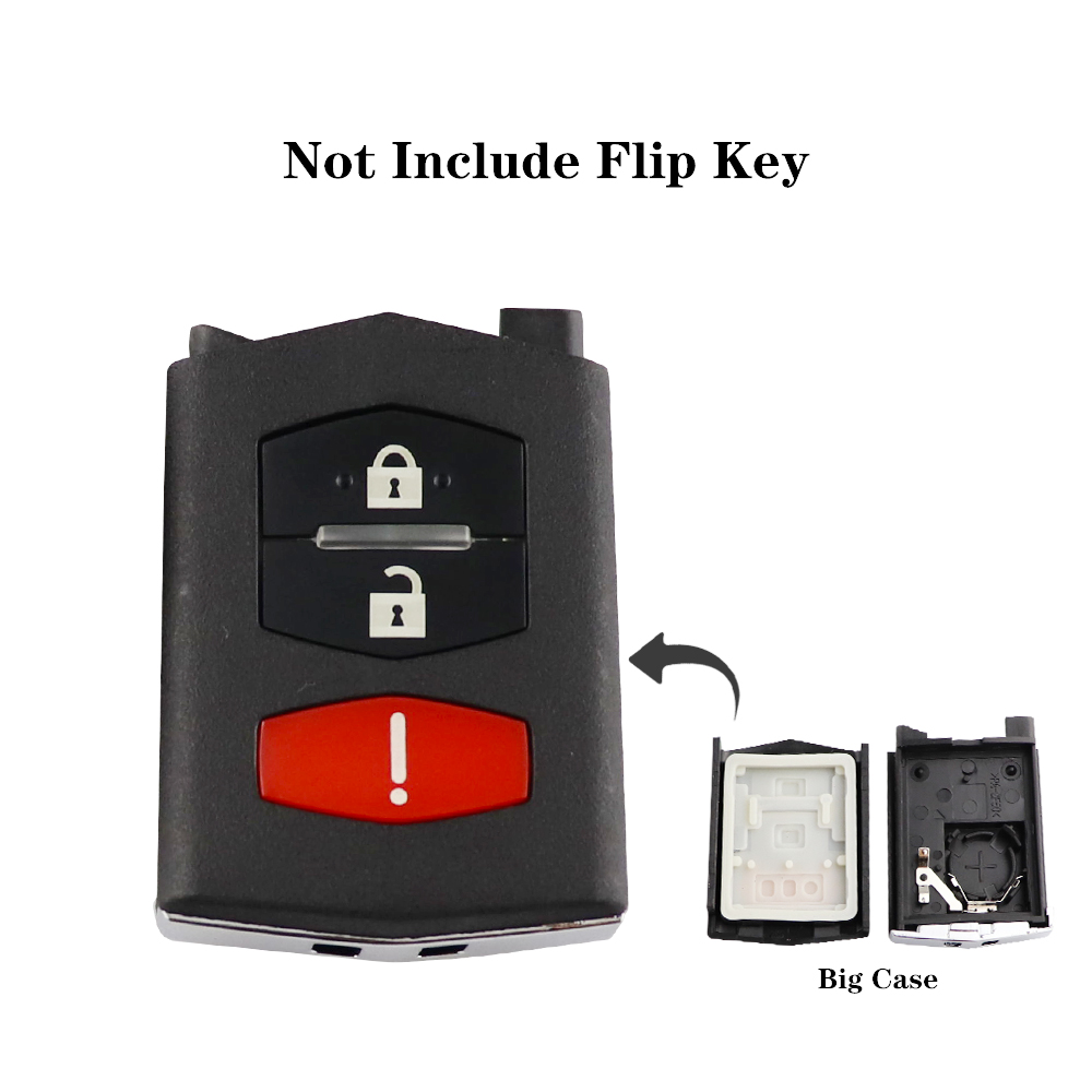 YIQIXIN Remote Key Case Fob Shell Flip Folding 2/3/4 Button For Mazda 2 3 5 6 M6 MX5 CX5 CX7 CX9 RX8 With Uncut Blade Head Cover: 3BT Red Big Case