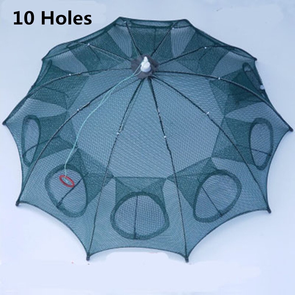 FishingLife Fishing Nets Folded Portable Automatic Nylon Casting Network Shrimp Trap Wobbler Cast Mesh Trap Multilateral Holes: 10