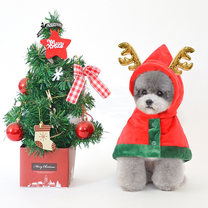 Costume de noël pour chien, Trench, cape d&#39;hiver pour chien, Bichon maltais, chih Tzu Yorkshire, chiodle, Schnauzer, carlin, vêtements de noël