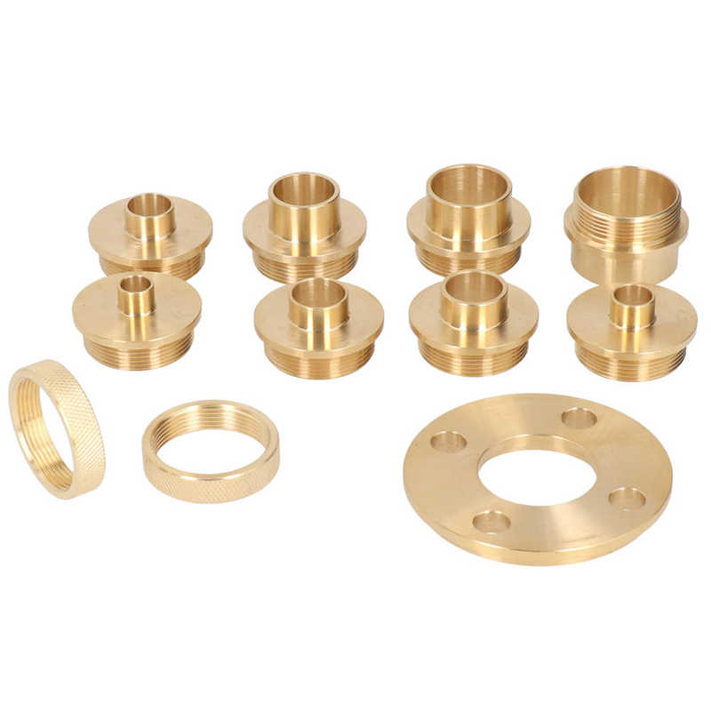 11Pcs/Set Brass Template Router Guides Kit with Lock Nut Adapter Router Accessory Decoration Tool