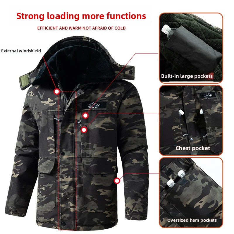Vêtements de travail en polaire épaisse pour hommes, coupe-vent, imperméable, , en coton, ensemble gilet, combinaison de Protection du travail, automne et hiver