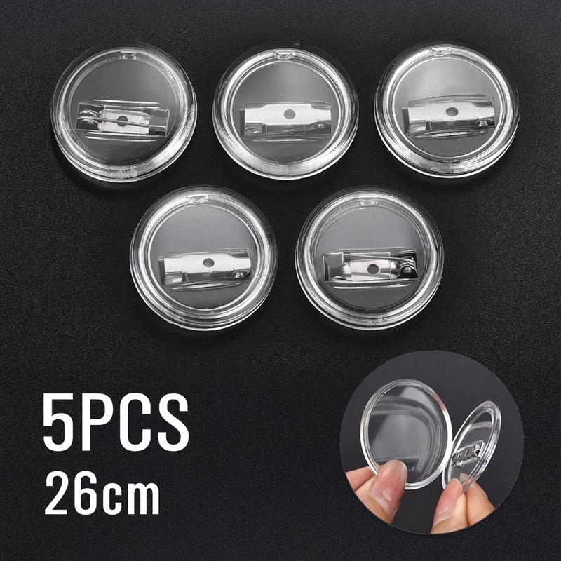 5Pcs Acrylic Button Pins Badge Clear Pins Buttons Badges Kit Button Pins Button Maker Blanks for DIY Craft Supplies ﻿Decoration