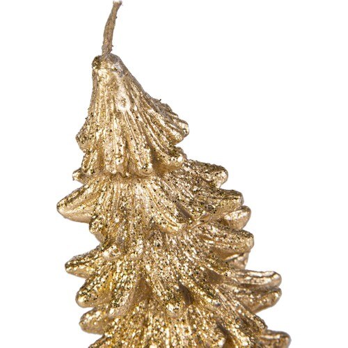 Roe Christmas 13.5x7 cm Pine Tree Gold Candle