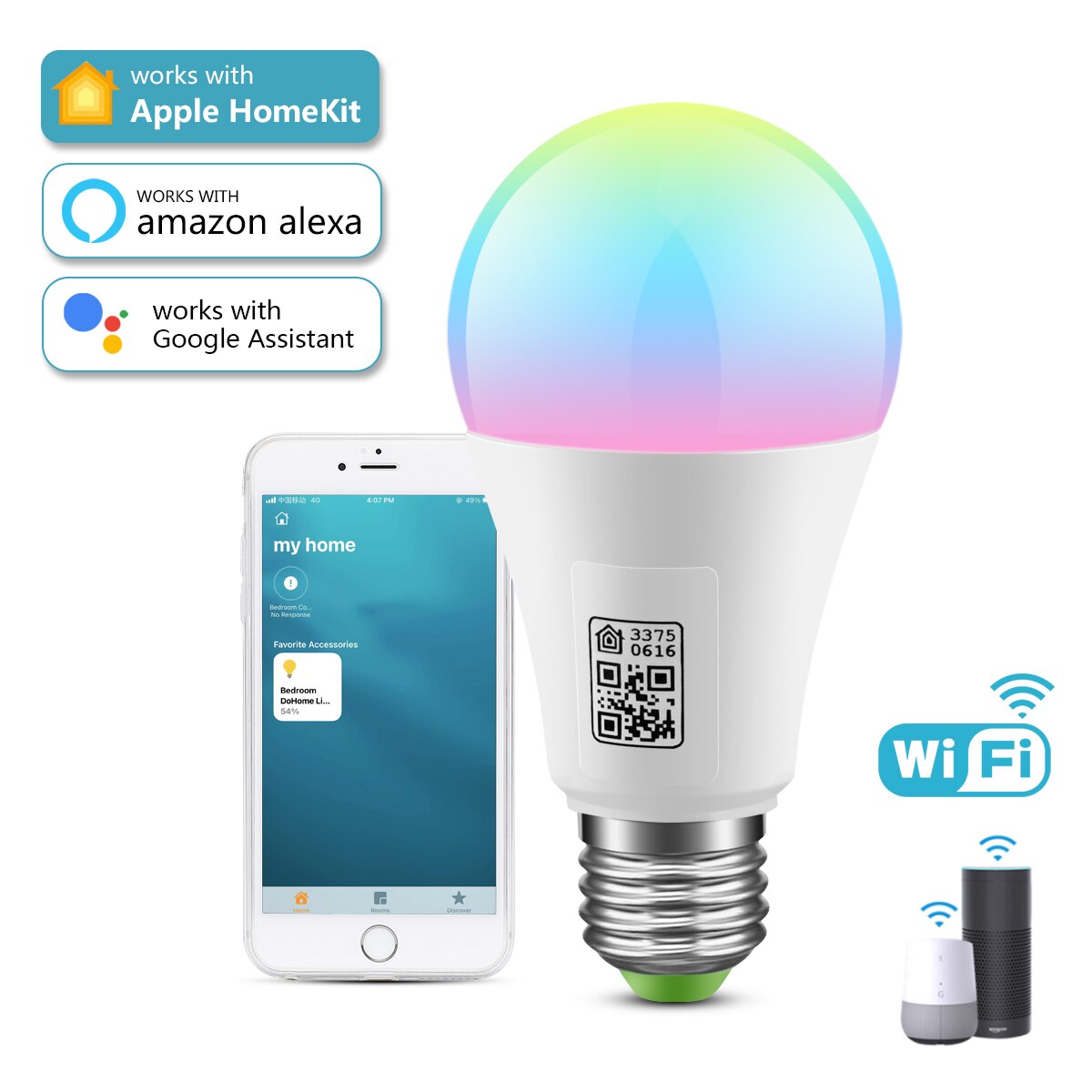 Bombilla LED inteligente Tuya Smart Life/Homekit, E14, GU10, E27, RGBW, funciona con Siri, Alexa y Google Home: E27 / Homekit