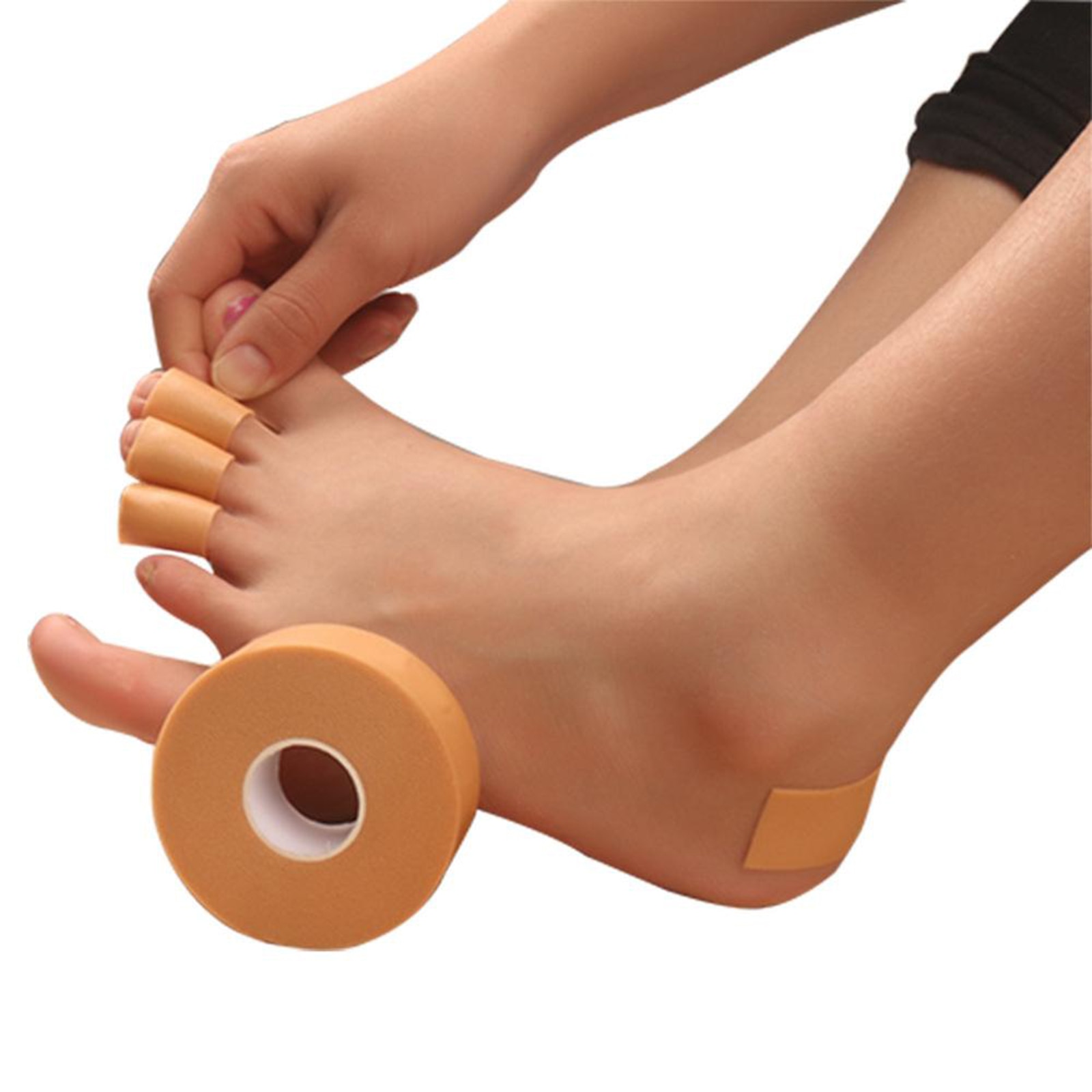 Moleskin tape klæbende puder hæl klistermærker blisterforebyggende puder anti-slid hæl puder til fødder stof polstring , 4.5m x 2.5cm