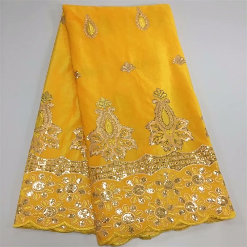 Tissu en velours dentelle or sequin | dentelle suisse, tissu dentelle de bonne , nigéria 5yard/setY501-