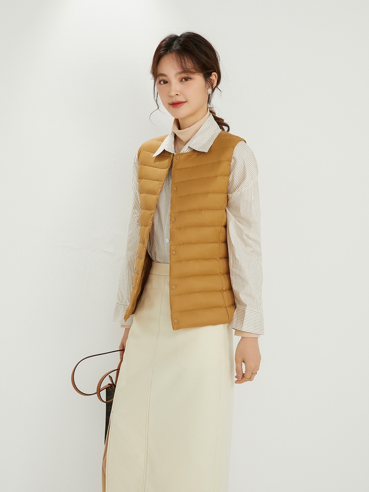 Newbang 90%  mat stof damevarmeveste ultralet dunvest dame tovejsvest bærbar varm ærmeløs vinterfor