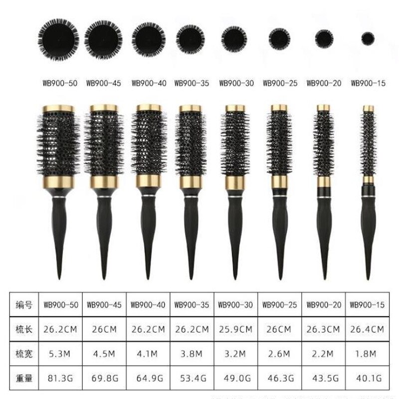 Cepillos de peluquería profesionales, 8 tamaños, resistentes a altas temperaturas, cerámica, hierro, peine redondo, de Peinado Herramienta, n. ° 30