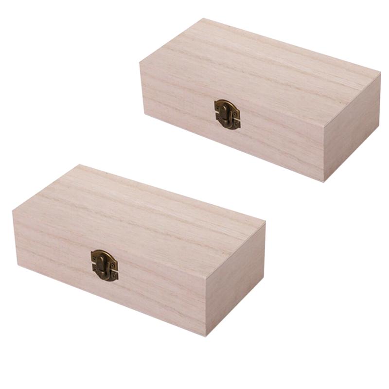 2PCS Wood Box Durable Sturdy Jewelry Storage Box for Shop Home