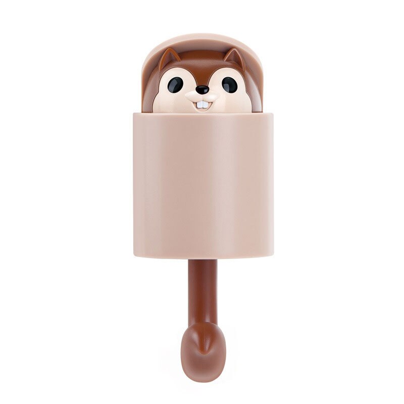 Creativiteit Haak Sterke Eekhoorn Zuig Muur Sucker Hanger Waterdichte Lijm Zware Belasting Rack Jas Muur Haak Houder Decor: brown