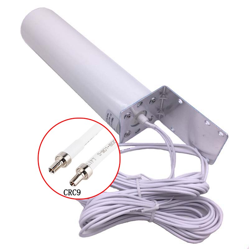 Antena WiFi CRC9 4G LTE para exteriores, SMA Omni Antenne 3G TS9 con 5 metros de Cable de conector dual para módem Huawei ZTE Router: with CRC9 connector