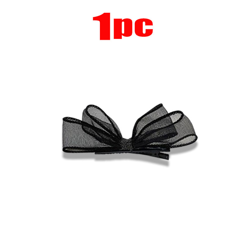 Women's Big Bows Lace Flower Hairpins Fabric Elastic Bowknot Hair Bands Girls Hair Accessories Korean Hair Clip: Gold