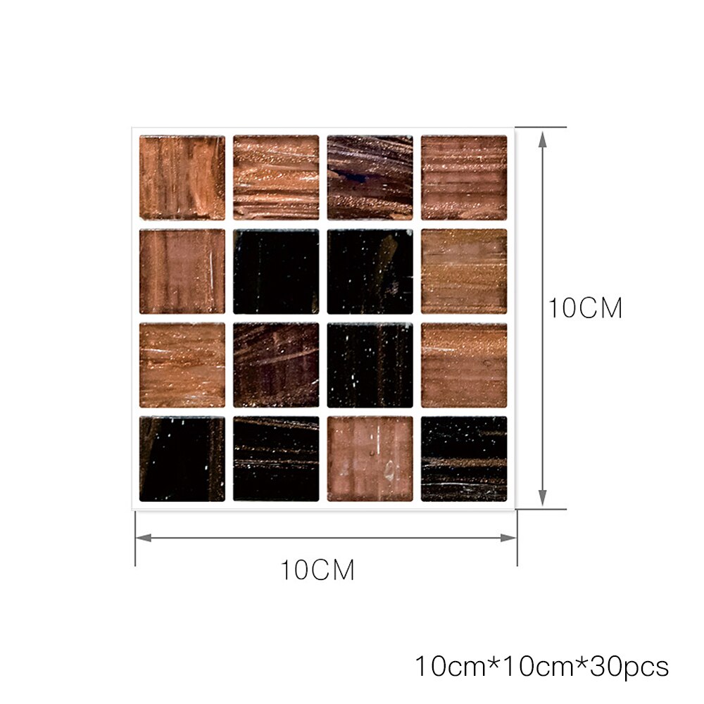 30 pcs Mosaic Self-Adhesive Waterproof DIY Wall Art Home Bedroom Bathroom kitchen Tile Sticker Wall Sticker wallpapers: 03