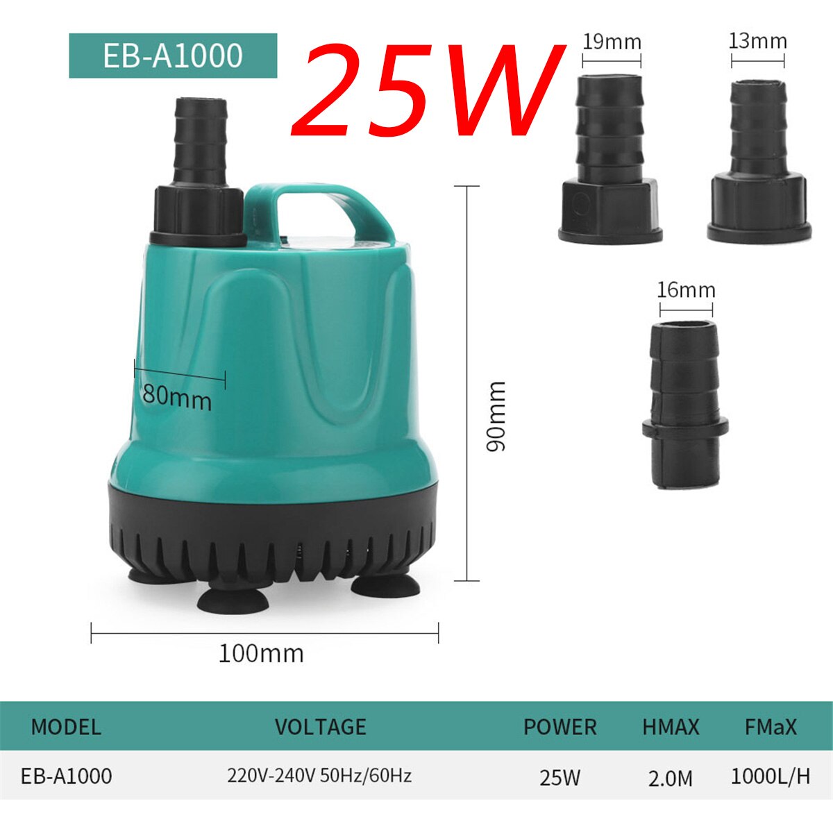 Waterpomp Fish Tank Dompelpomp Bodem Zuigpomp Water Verandering Pomp Bodem Filter Mest Zuig Pomp Voor Aquarium: 25W