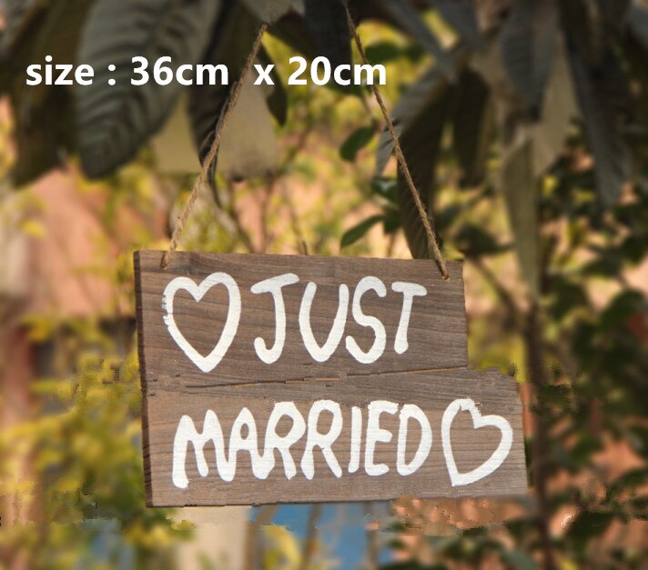 Just Married Wood Wedding Signs Photo Props Bridal Shower Wedding Decorations props photography
