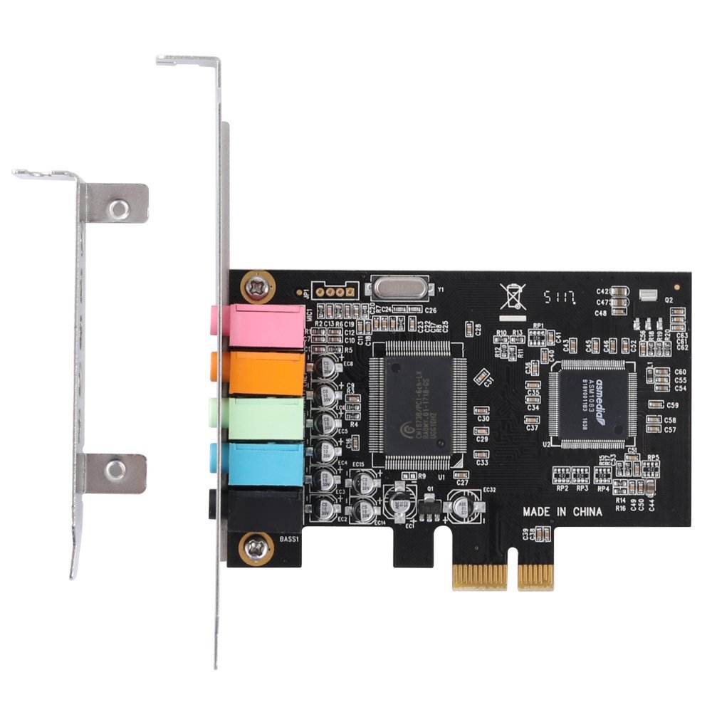 PCIe Soundkarte 5,1, PCI äußern umgeben 3D Audio- Karte für PC mit Hohe Direkte Klang Leistung & niedrig Profil Halterung