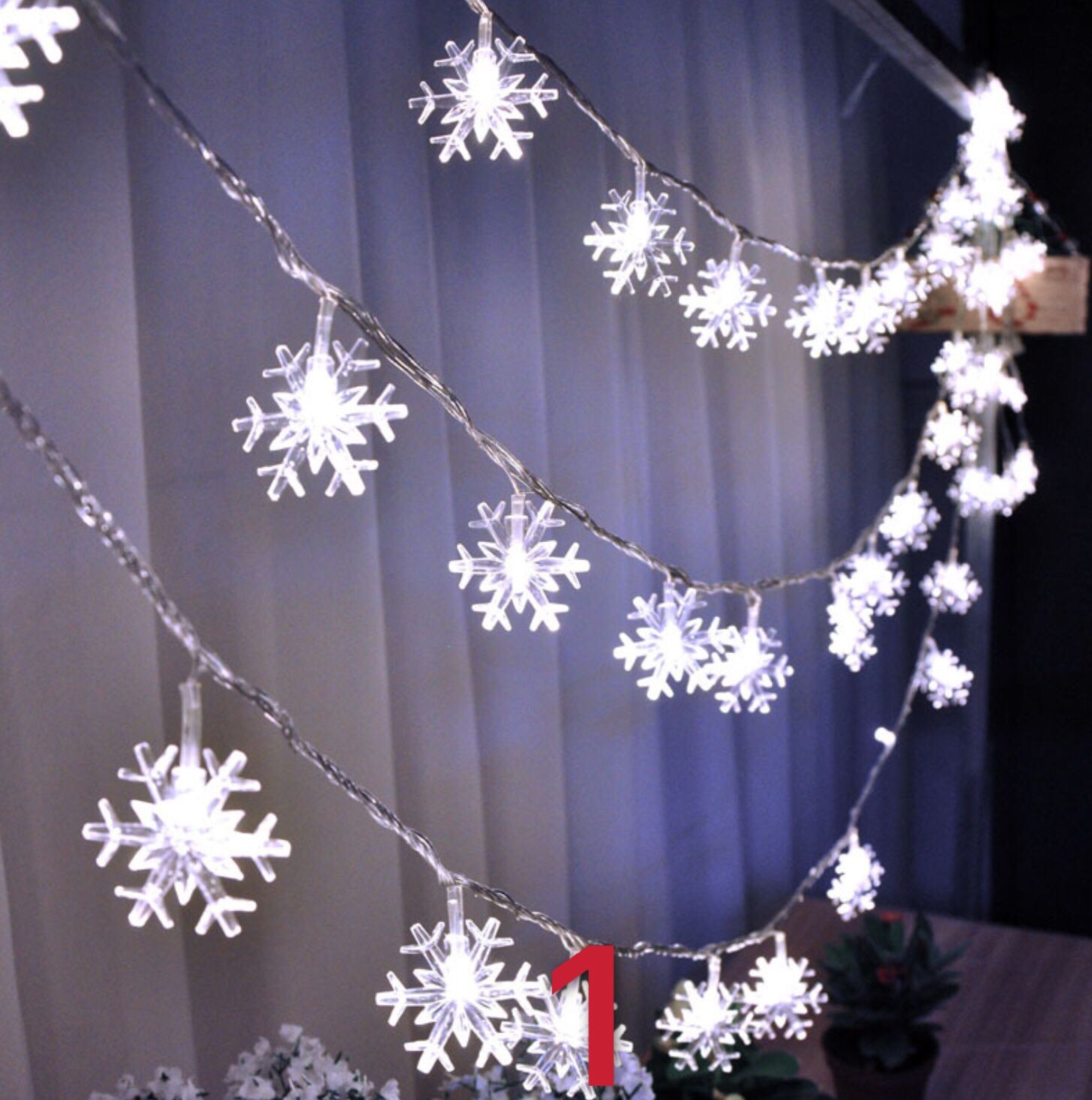 Led snöflinga sträng belysning blinkande ljus stjärnklara festival dekoration bröllop små färgade lampor: 1