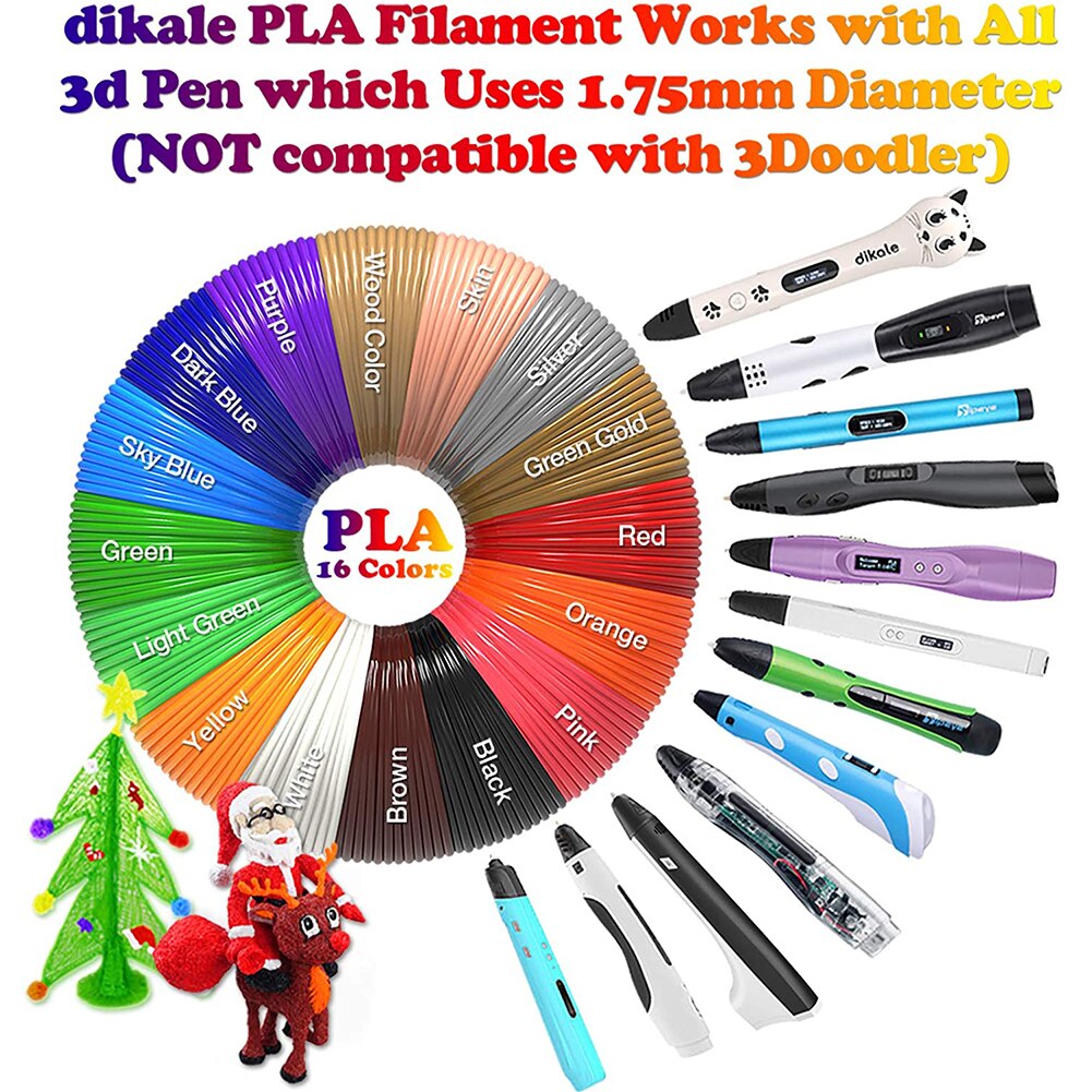 16 Kleuren 2.5M Pla Gloeidraad 1.75Mm Pla Voor 3D Printer Pla Materiaal Voor 3D Afdrukken Filamento Pla 3d printer Filament.