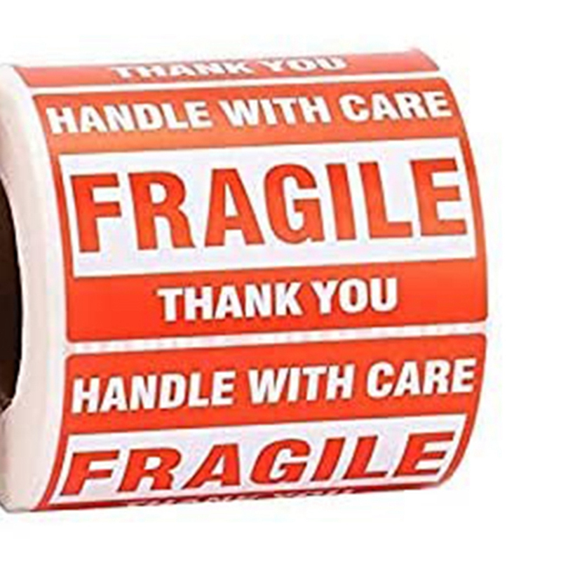 Fragile Stickers 2 X 3 Inch Fragile - Handle With Care - Thank You Warning Packing Labels (500 Labels / Roll)