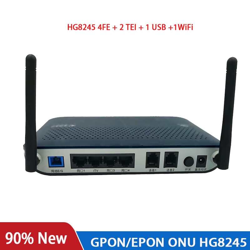 GPON oNU HG8245 1000Base wireles Terminal 2POTS+4GE 1USB 1WiFi Modem Router second hand Wireless Network Equipment 90