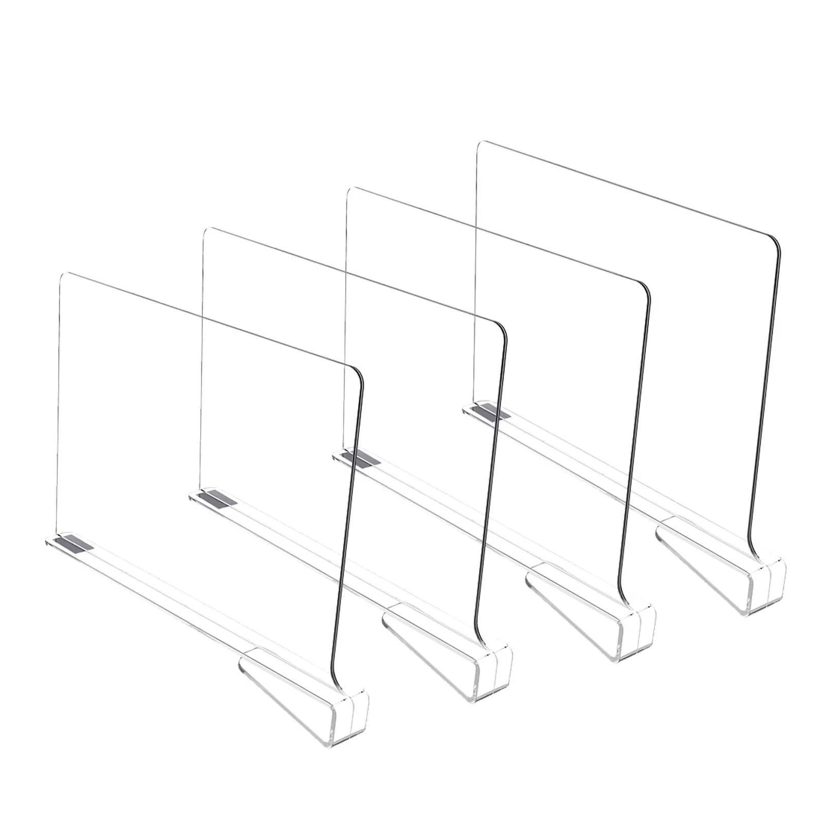8/6/4/2 Stuks Transparante Kast Plank Voor Garderobe Organizer Doek Divider Kast Boekenkast Divider Baffle: Rood