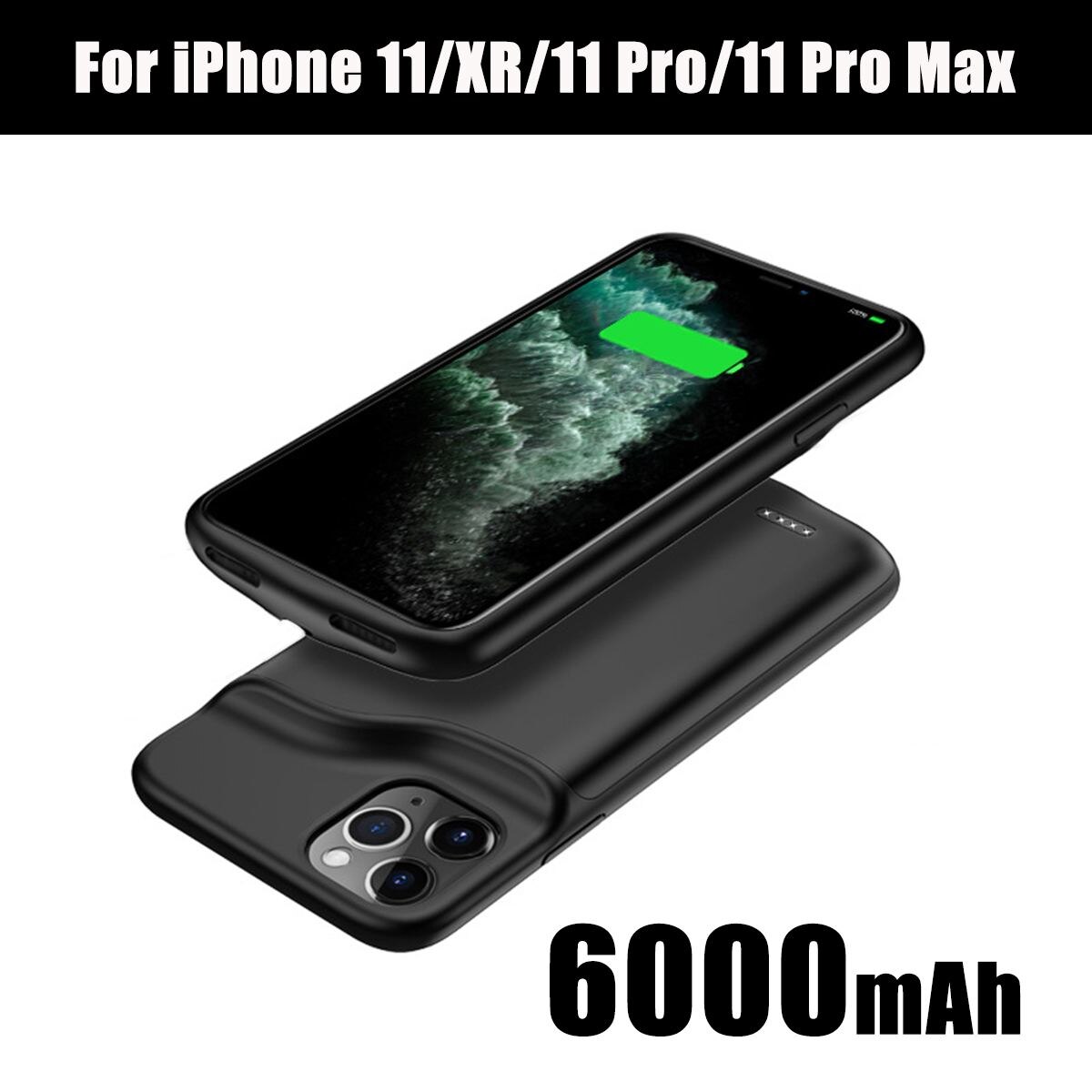 Funda de carga de batería de 6000mAh para iPhone 11 batería externa de carga Ultra externa para iPhone 11 Pro 11 Pro Max
