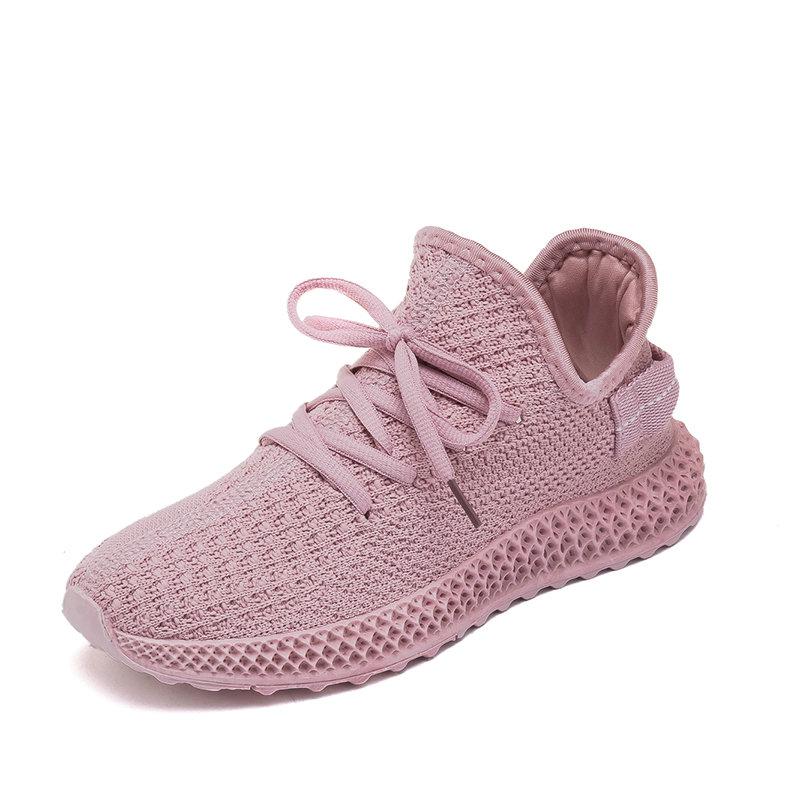Lente Zwarte Sneakers Vrouwen Ademende Platte Schoenen Mode Koreaanse Lace Up Casual Schoenen Vrouw Roze Trainers Tenis Feminino: Roze / 38