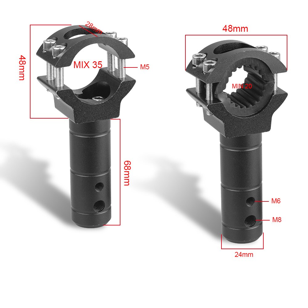 2/4Pcs Motorcycle Light Mount 20-35mm Extension Bracket Modified Spotlight Extension Pole Frame Mounting Brackets Clamp