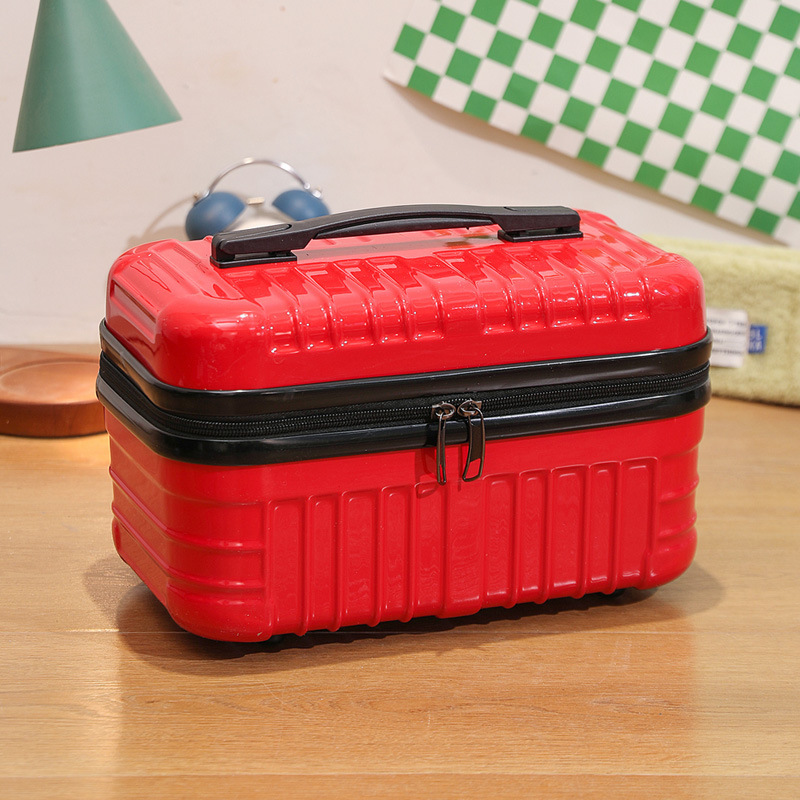 Maleta de viaje de 16 pulgadas, Mini estuche de maquillaje de mano, organizador de viaje, caja de cosméticos para mujer, estuche de maquillaje, caja con contraseña, estuche de embarque: Azul