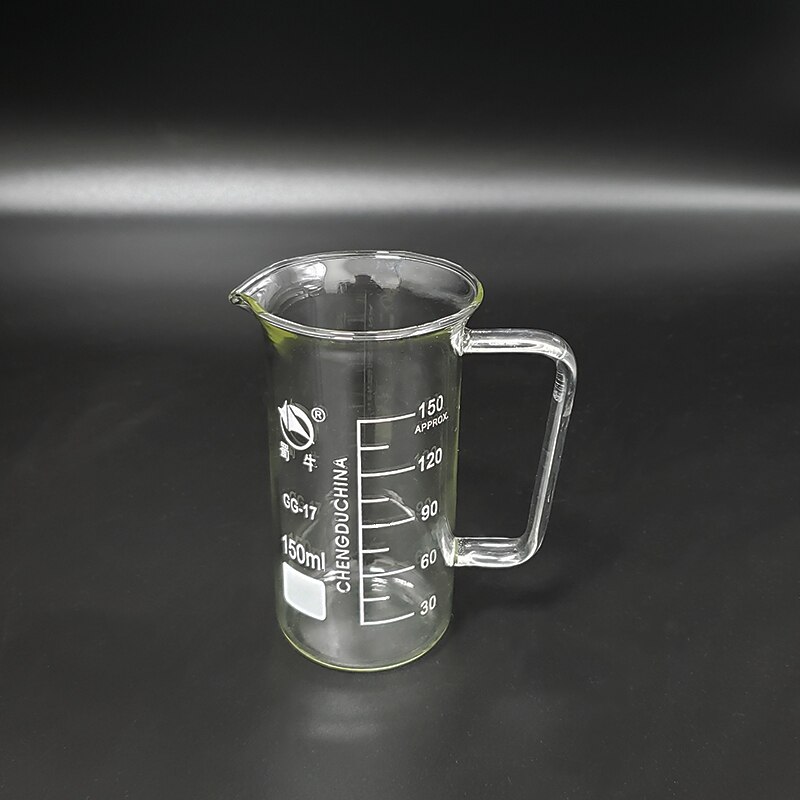 Con vaso de precipitados con mango en forma alta, capacidad 150ml, diámetro exterior = 52mm, 108mm = altura, vaso de laboratorio