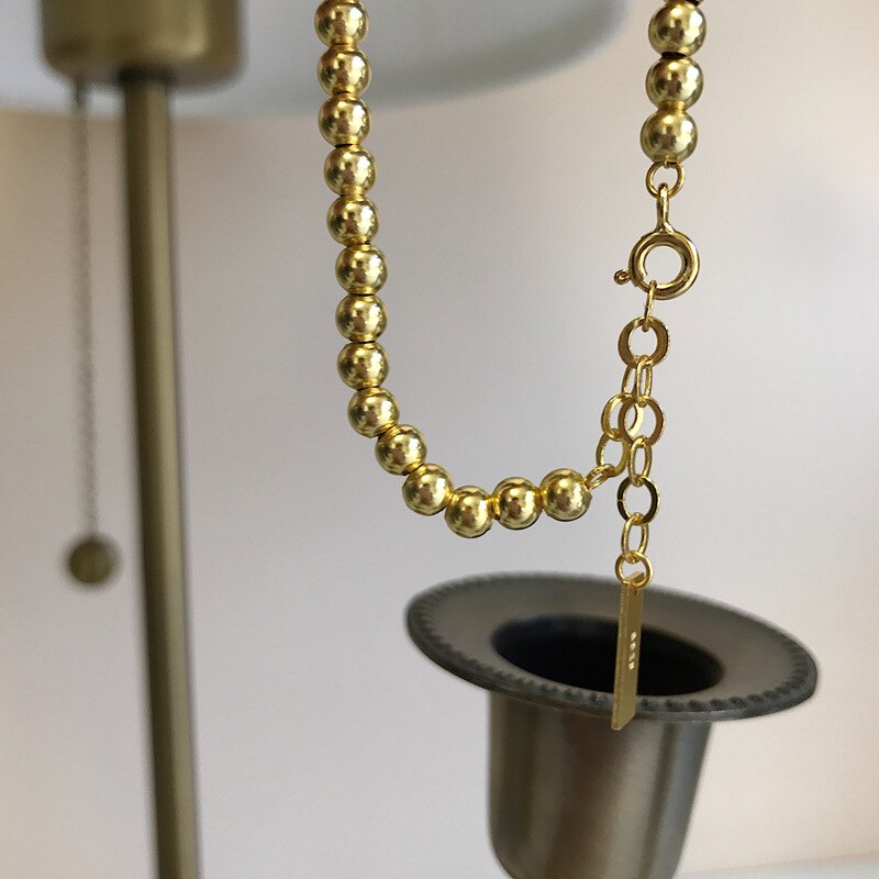 Silvology guldfarve runde perle armbånd 925 sterling sølv armbånd til kvinder 925 festival smykker