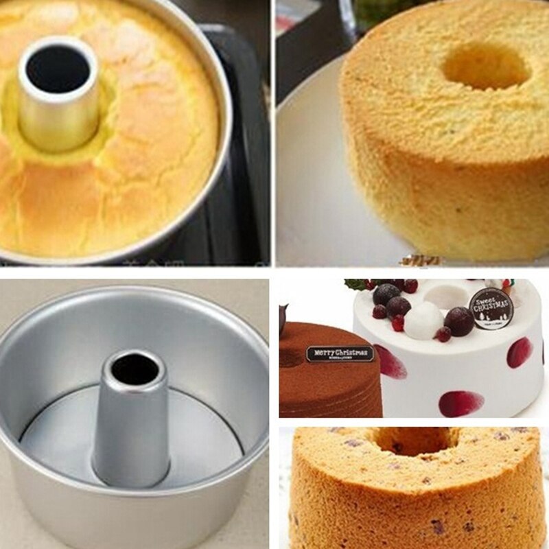 6Inch 8Inch Aluminum Alloy Round Chiffon Cake Pan Removable Bottom Hollow Chimney Cake Mold DIY Baking Cake Tools