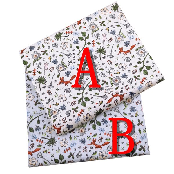 Vos Blad Diy Naaien Ambacht Ademende Stof Babykleding Tissus Tecido Tilda Kleding 100% Katoen Twill Stof Patchwork Handgemaakte: A and B each 40x50cm