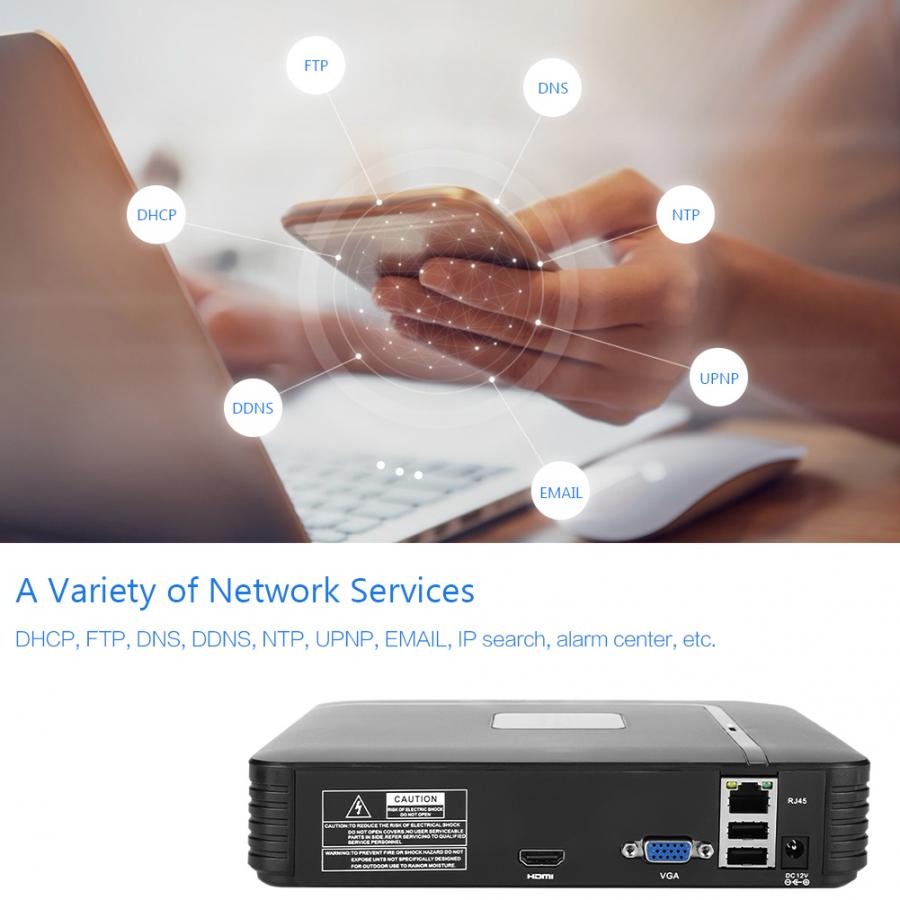 8CH Full HD CCTV NVR 1080P Camera ONVIF Protocol Network IP Recorder Security System