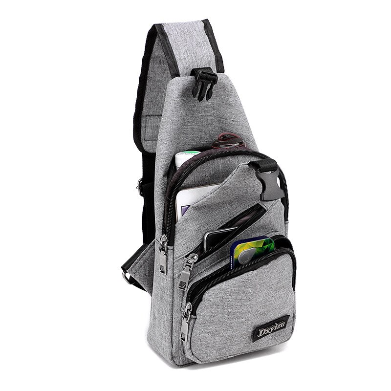 Multi-functional men's leisure one-shoulder bag for travel outside the door USB charging must-have chest bag