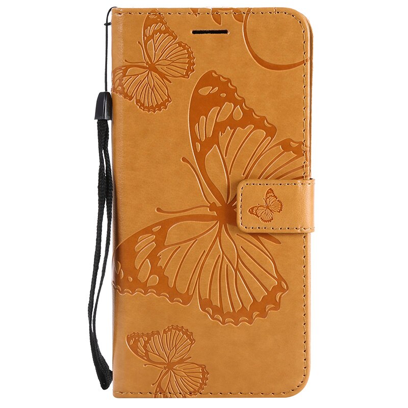 For Huawei Honor 7S 5.45" Honor Play 7 Flip Leather Luxury Case Honor7s Embossed 3D Butterfly Wallet PU Phone Cover Card Holder: Honor Play 7 / Yellow