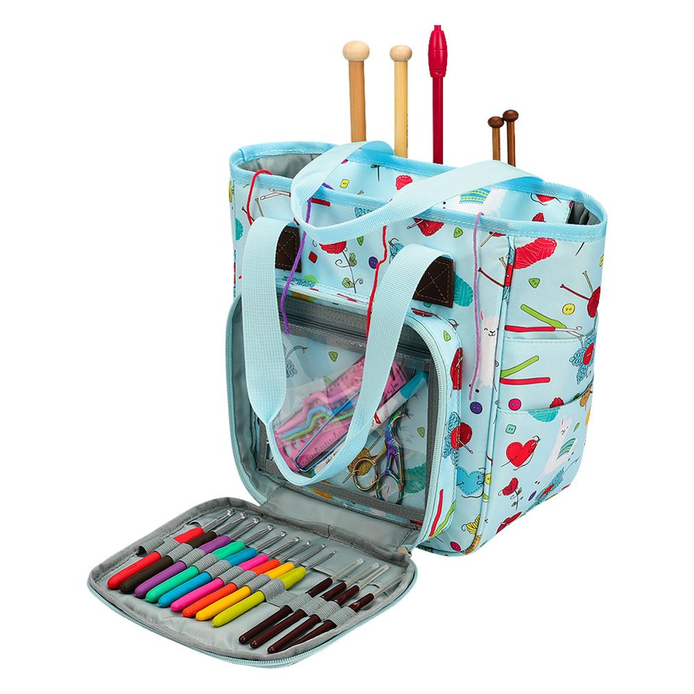 Knitting Needles Sewing Set DIY Storage Bag Thread Yarn Hooks Crochet Sewing Tools Needle DIY Organizer Holder Wool Crochet Hook: A