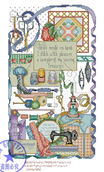 Top lovely counted cross stitch kit sewing treasures needles work sew room, sewing tools