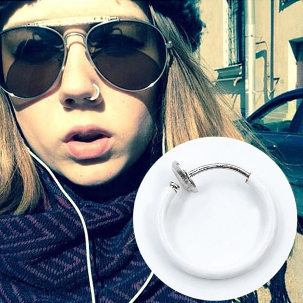 1PC Punk Felsen Ohr Clip Manschette wickeln Ohrringe Auf Gefälschte durchbohren Nase Lippe Band Ringe Für Frauen Männer unisex Punk Clip Ohr schick Schmuck