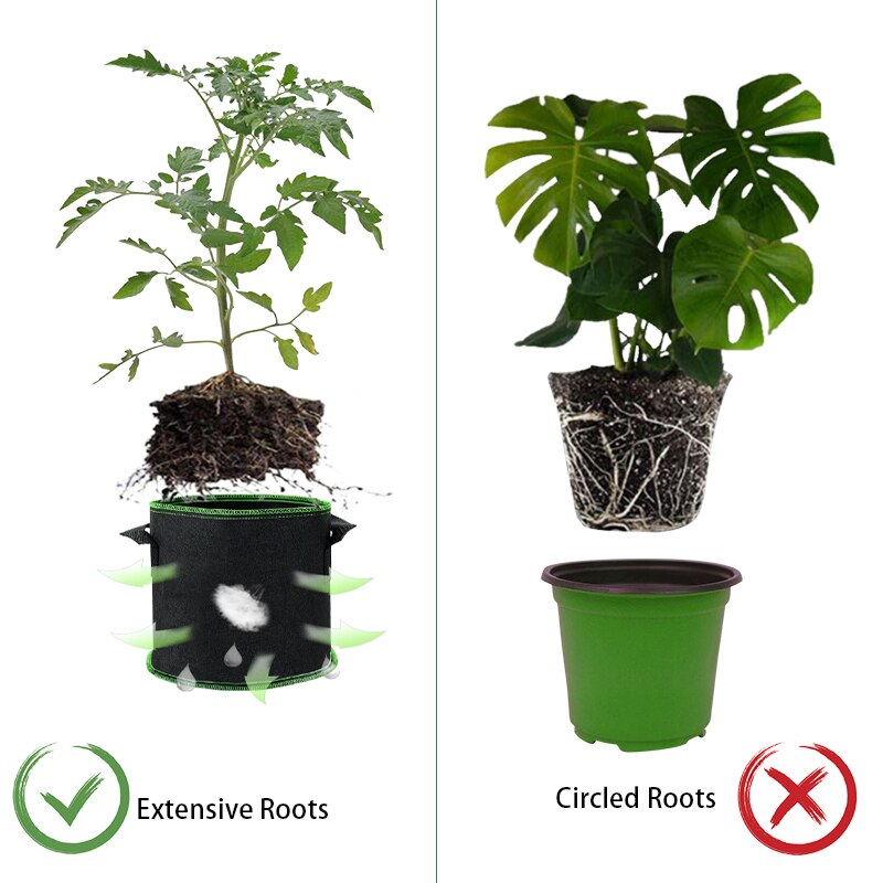 2/3/5/7/10 Gallon Grow Bag Felt Planter Growing Gardening Vegetable Pineapple Potatoes Flower Plant Fabric Grow Pot Garden Tools