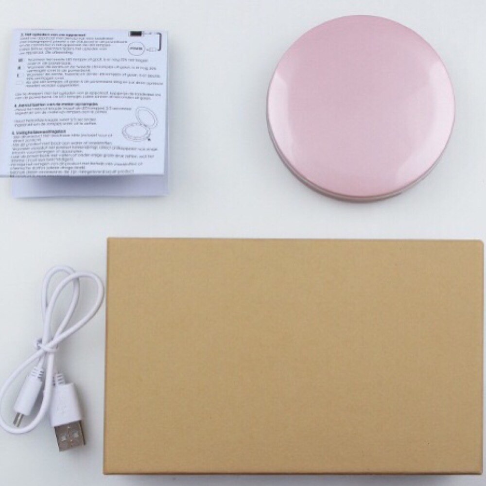 Stuur meisjes verjaardag led opvouwbare make-up licht make-up spiegel powerbank ronde mini draagbare powerbank dubbelzijdige spiegel f