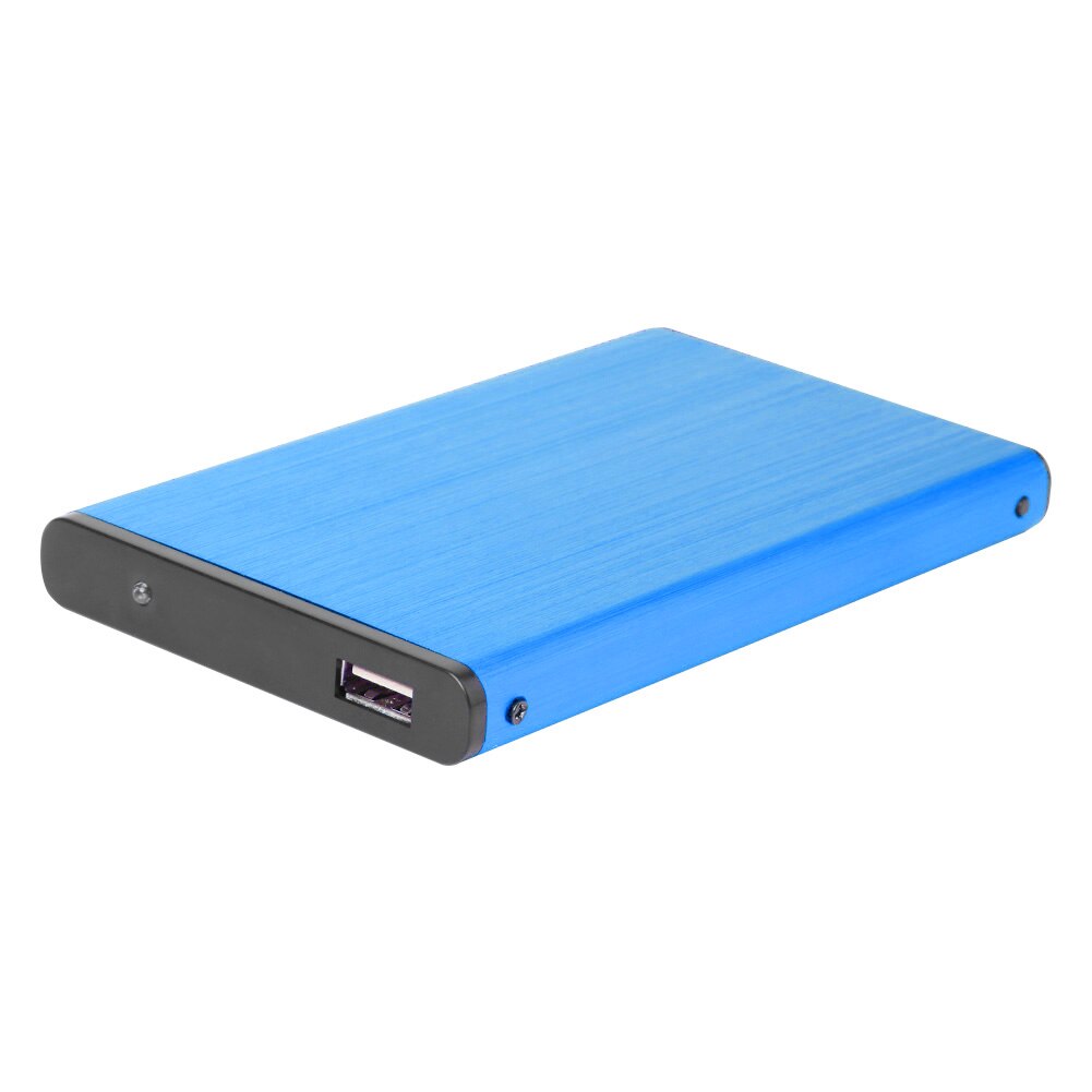 Portable 480Mbps USB 2.0 Mobile Hard Drive Disk Case Aluminum Alloy 10TB 2.5 inch SATA HDD SSD External Enclosure Box: Blue
